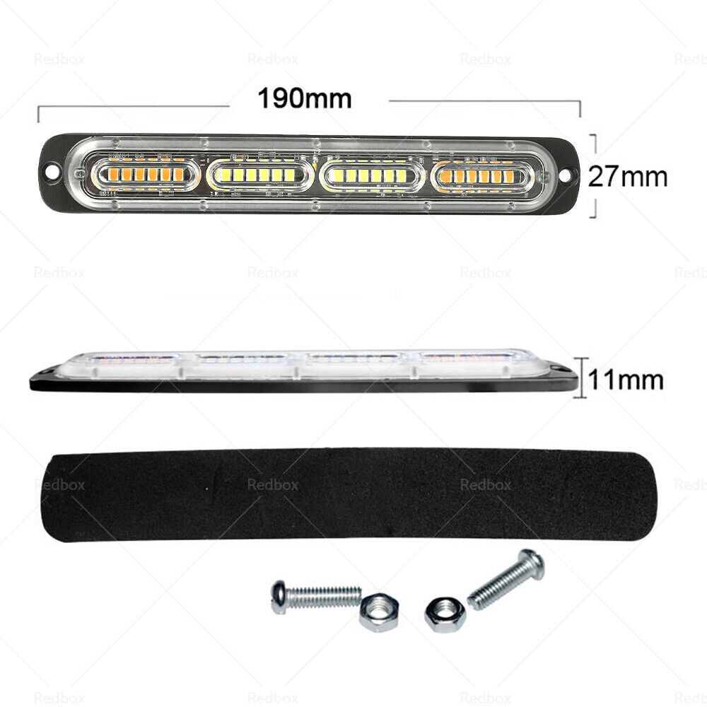 2x 48 LED Amber Recovery Strobe Flashing Grille Lightbar Lamp Truck Beacon Light