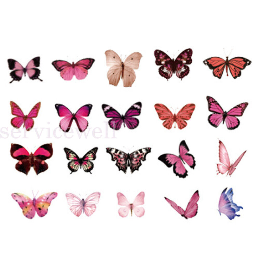 40Pcs 20 Style Butterfly Sticker With Adhesive Planner Album Journal Stationery