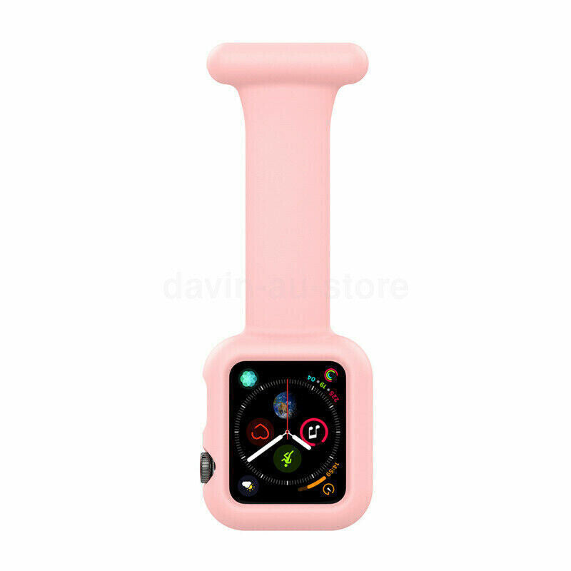 For Apple Watch 7 6 SE 5 4 3 2 1 Silicone Strap Band+Case Fob For Nurses Doctors