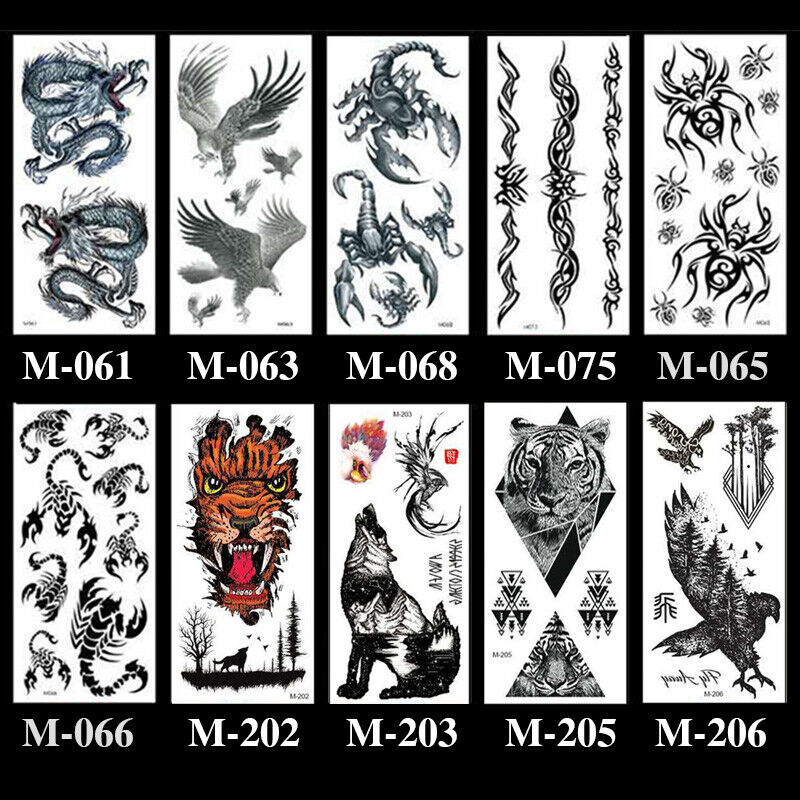 2Pcs Temporary Tattoo Sticker Cool Waterproof Leg Clavicle Fake Tattoos Body Art