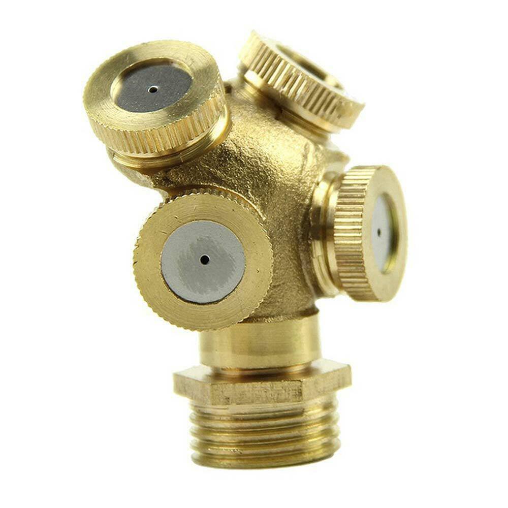 1/2" Brass Hose Connector Spray Misting Nozzle Garden Water Sprinkler Irrigation