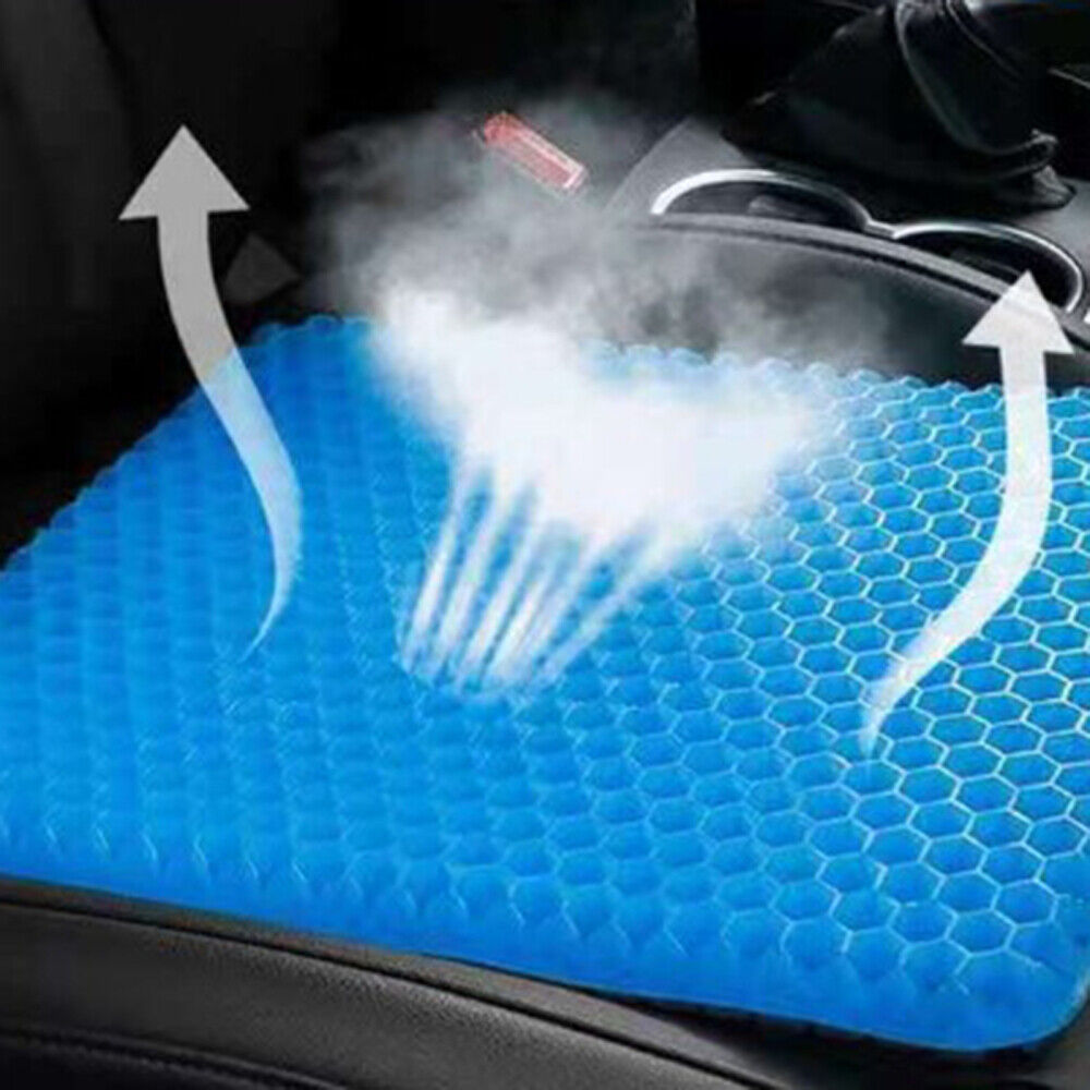 2x Gel Seat Cushion Cooling Seat Cushion Breathable Honeycomb Office Car Seat Mat