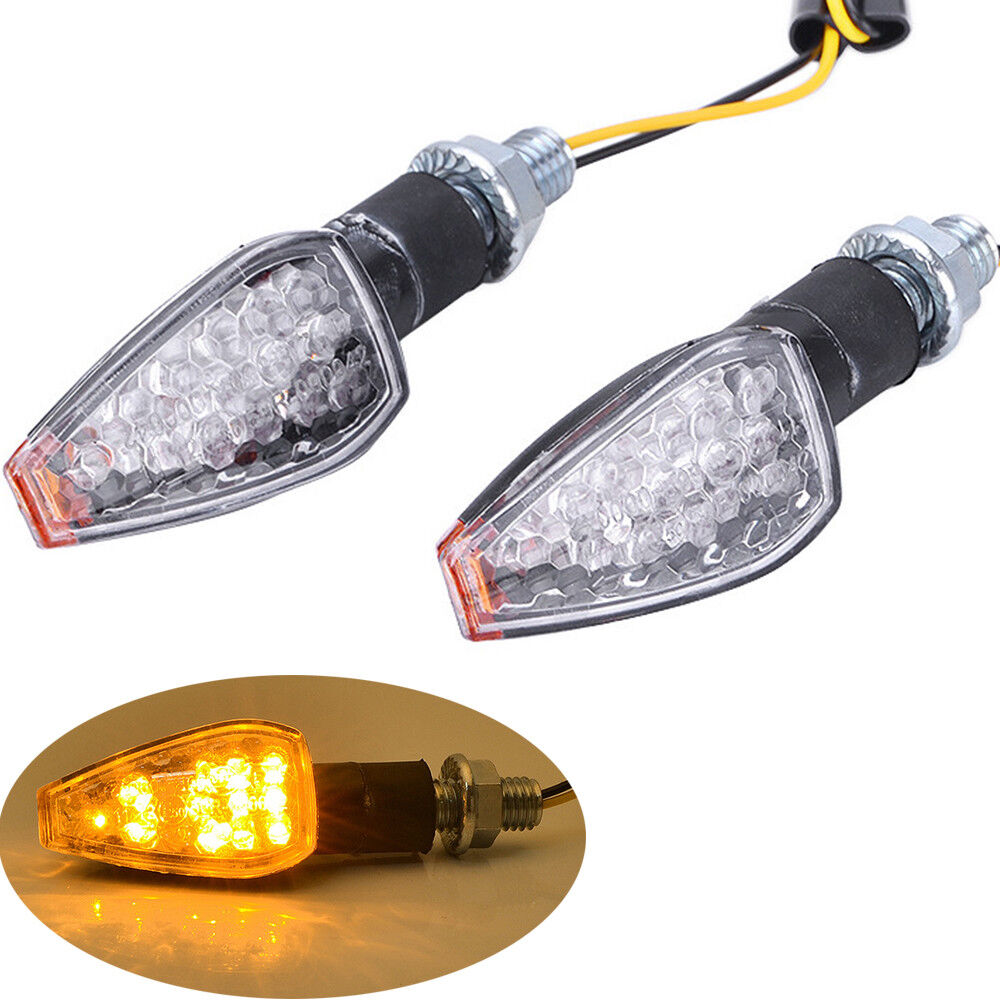 2pcs Universal Motorcycle LED Turn Signal Light Indicators Blinker Amber Lights