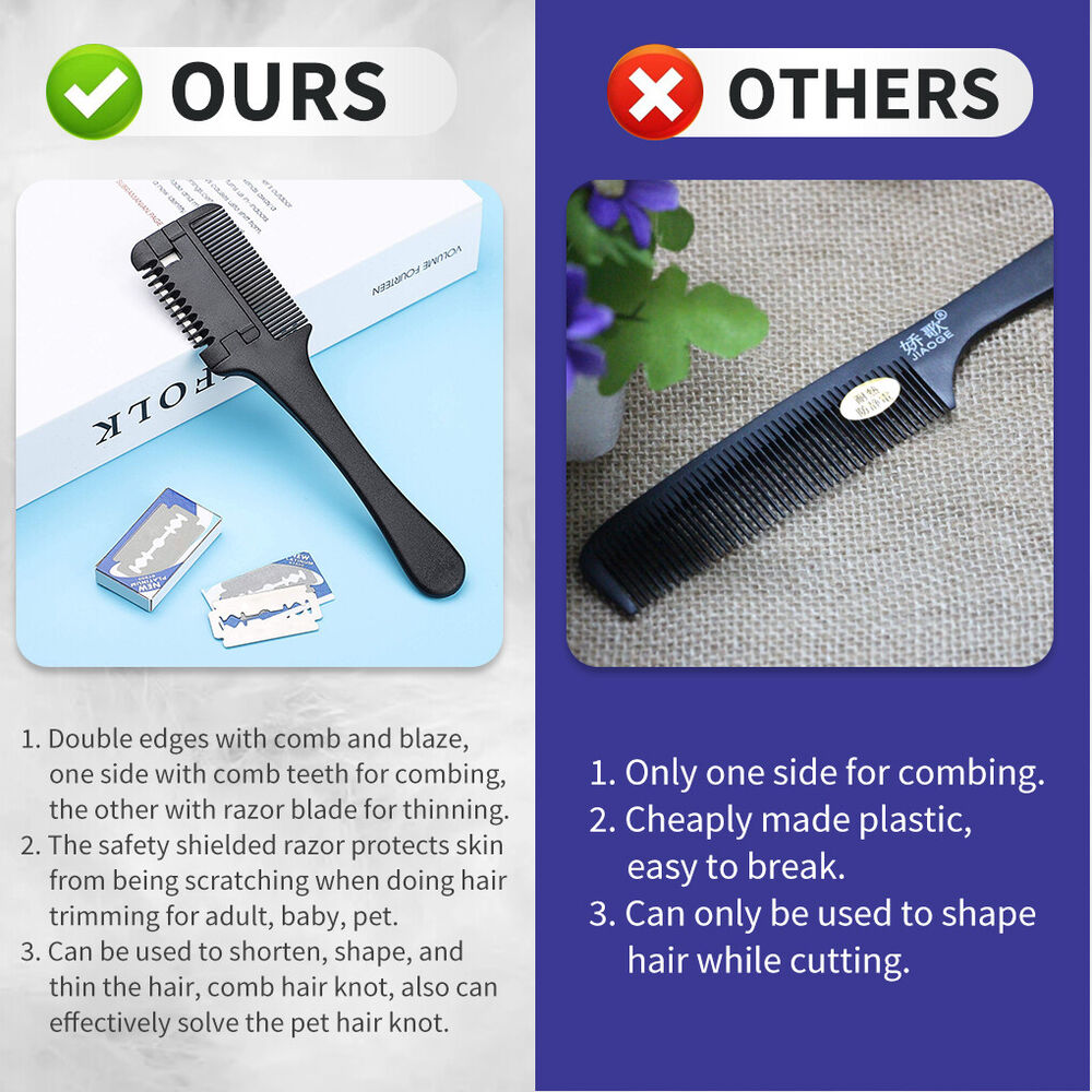 Professional Hairdressers Razor Comb Razor DIY Hair Cutting Thinning Trimmer