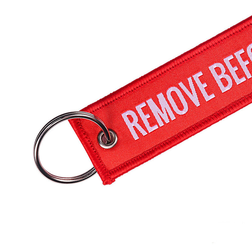 5 PCS Embroidered REMOVE BEFORE FLIGHT Keychain Lanyard Luggage Tag Keyring