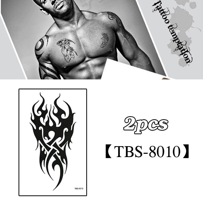 2X Temporary Tattoo Sticker Totem Waterproof Fake Tattoos Removable Body Art TBS