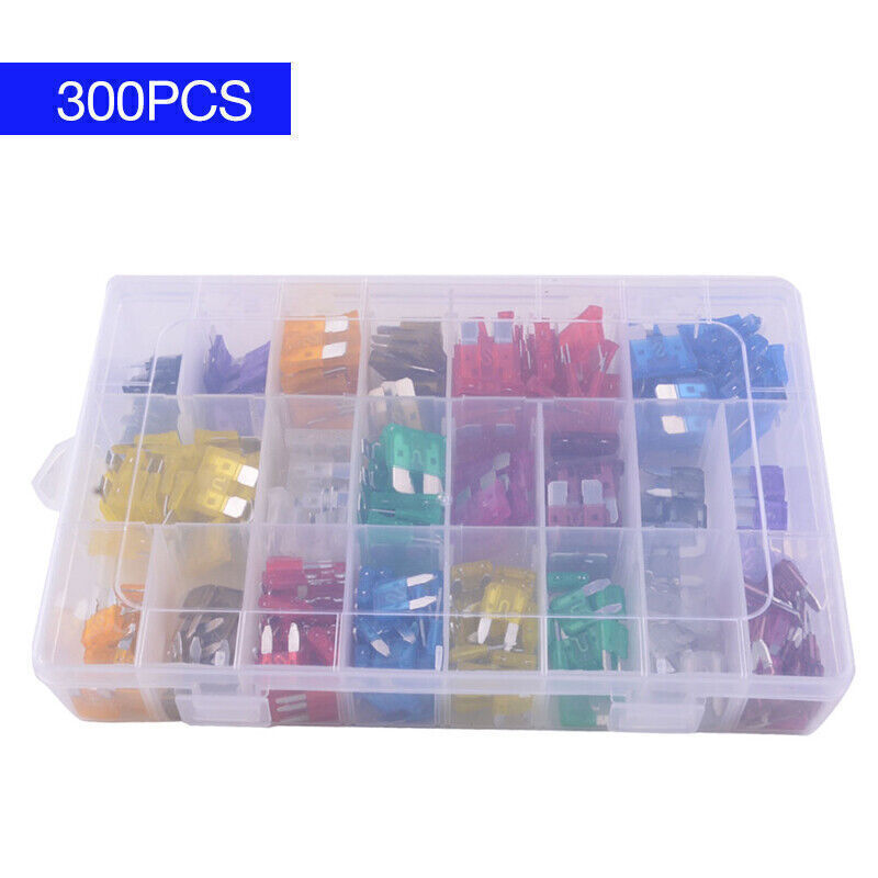 300PCS Car Blade Fuses Assortment Assorted Kit Blade Set Auto Truck Automotive