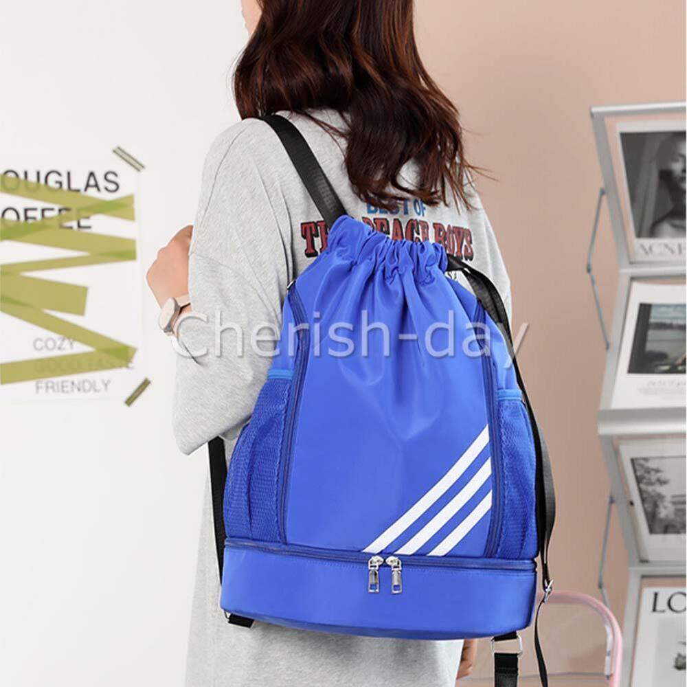 Women Mens Drawstring Backpack Bag Gym Sports Sack Portable Shoe Balls Bags