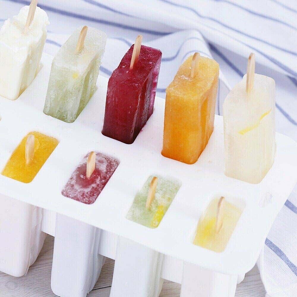 Silicone Ice Mould Cream Block Molds icy Pole Jelly Pop Popsicle Maker 10 Frozen