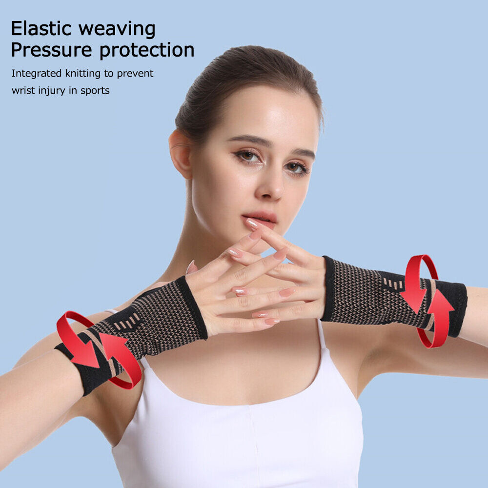 Knitted Wrist Brace Guard for Sports Gym Compression Wrap Protective Hand Glo