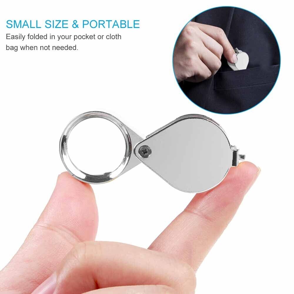 Jewellers Eye Loupe Magnifier 30 x 21mm Folding Magnifying Glass Jewelers