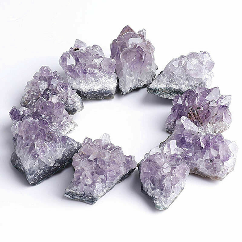 Natural Amethyst Cluster Crystal Quartz Stones Healing Rough Mineral Specimen