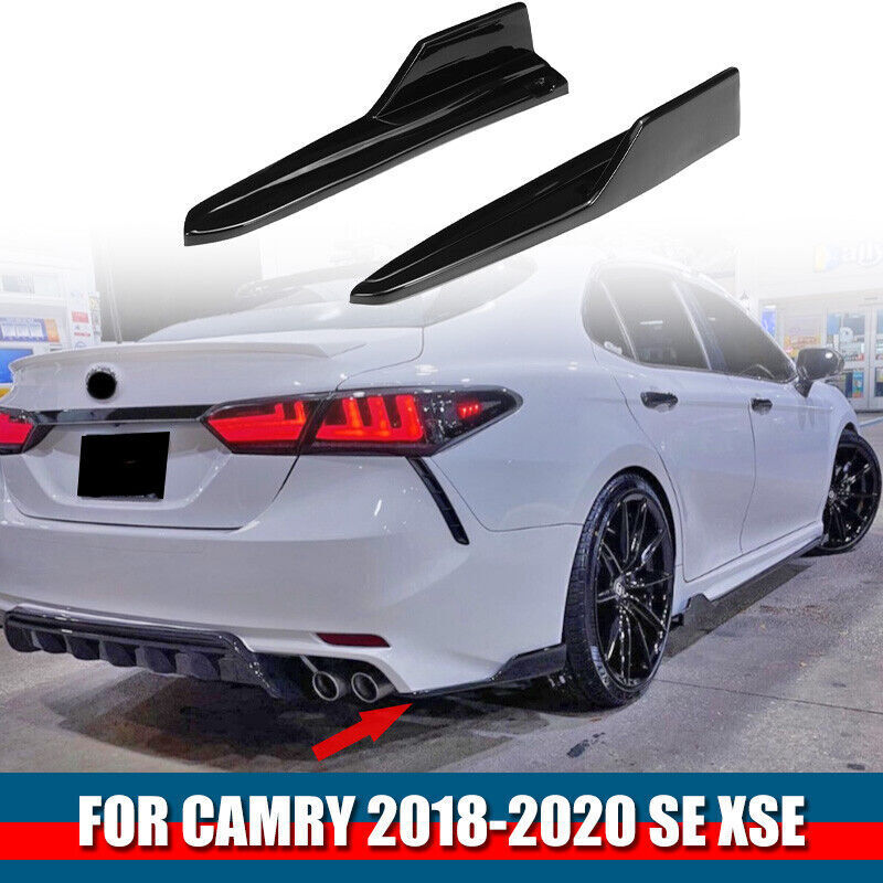 For Camry SE XSE 2018-2022 Style Rear Side Skirt Splitter Lip Gloss Black