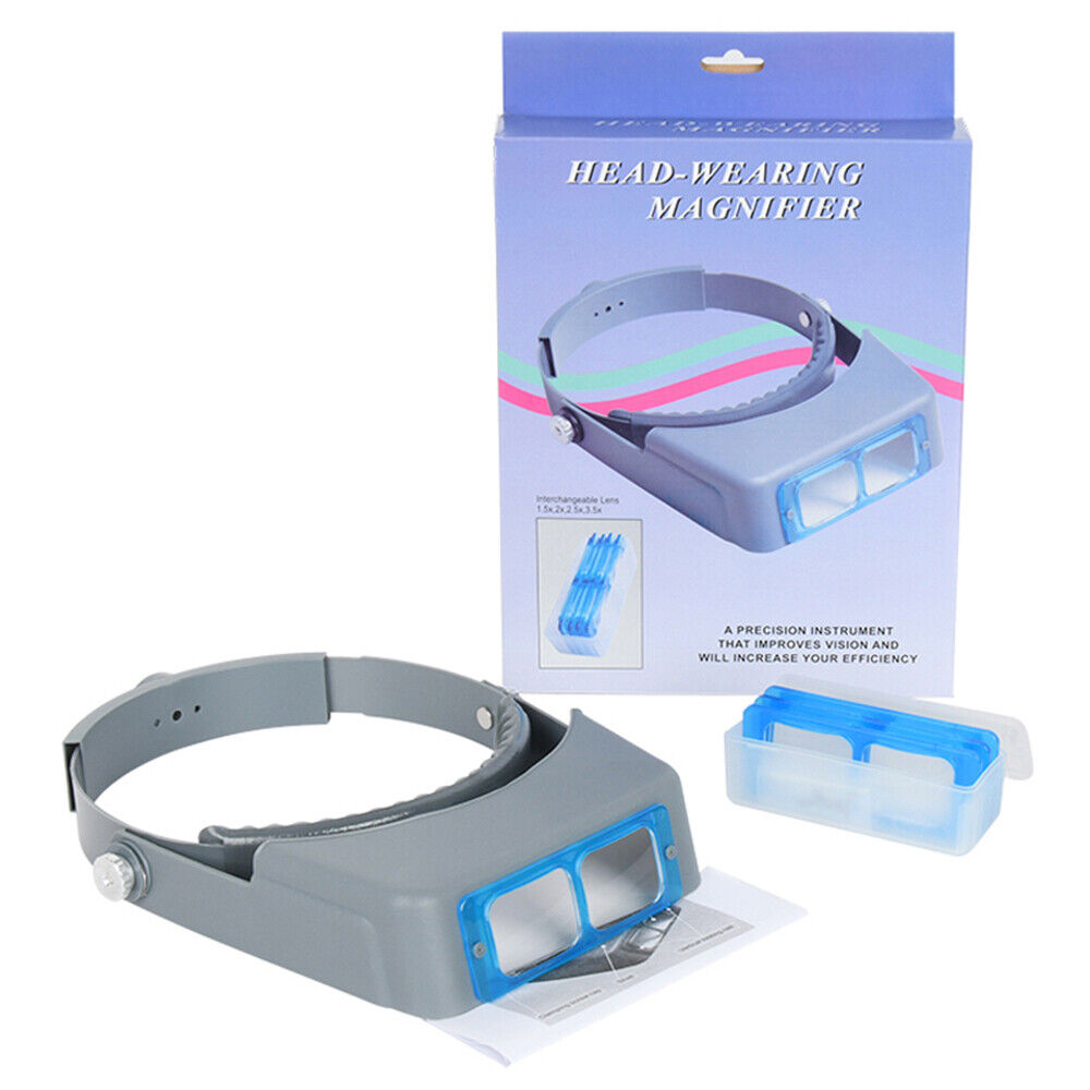 1.5X 2X 2.5X 3.5X Optivisor Headband Magnifier Head Magnifying Glass 4 Lens