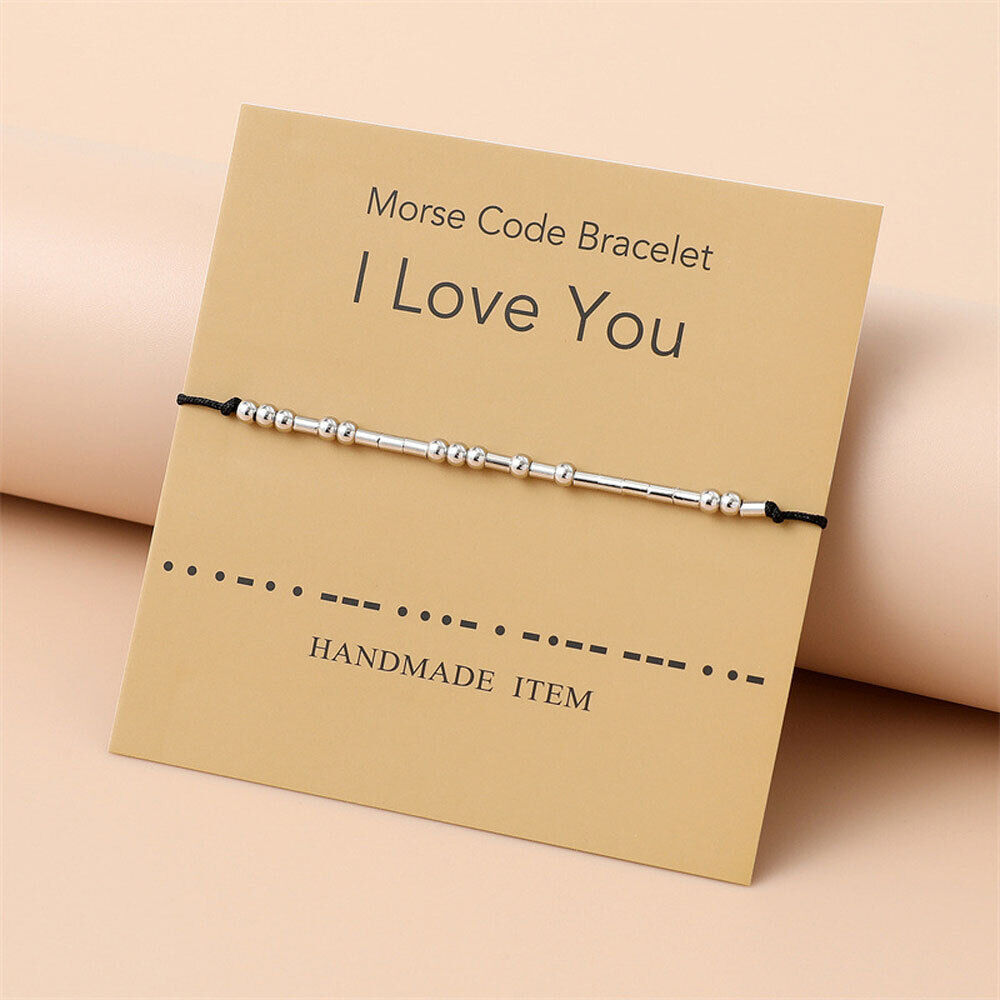 Morse Code Secret Hidden Message Best Bitches Friendship Couple Bracelet Gift