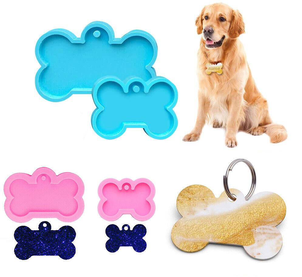 Silicone Bone Shape Resin Mold Dog Tag Keychain Resin Casting Mould DIY Craft