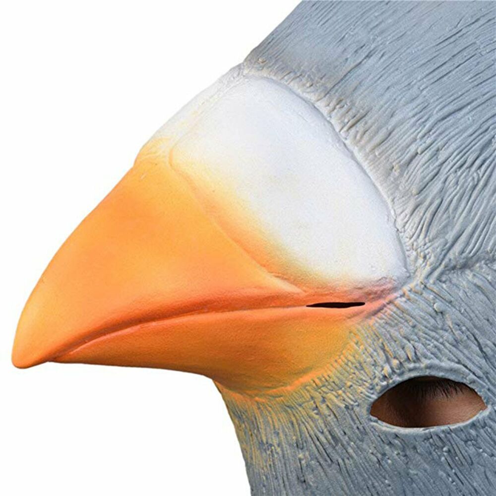 Pigeon Head Mask Creepy Animal Halloween Costume Theater Prop Latex Party Toy