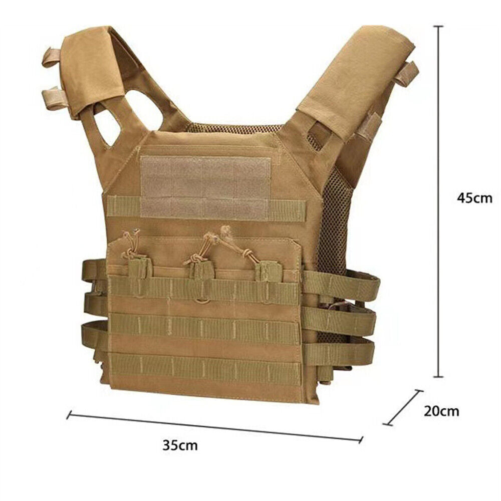 Military Tactical Vest Airsoft Combat Plate Carrier Paintball Hunting Adjustable