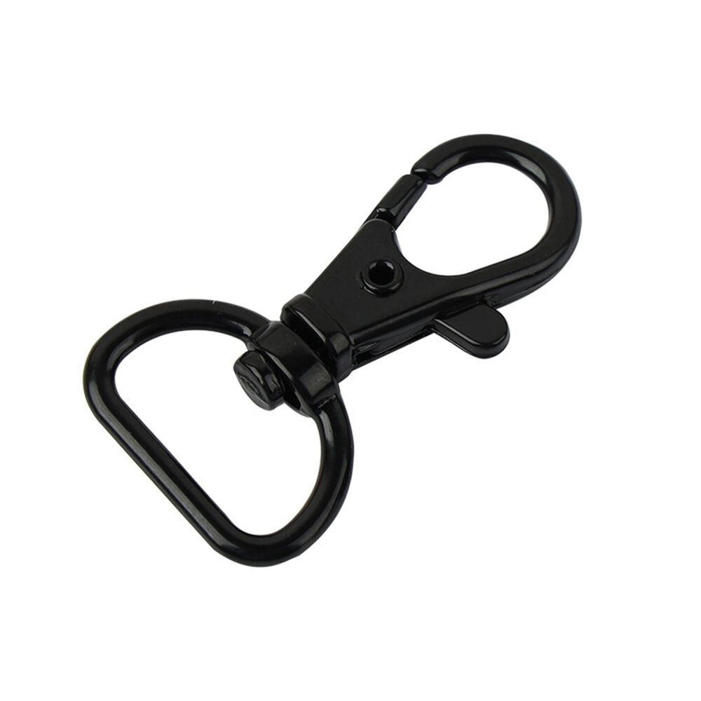 10 PCS 20mm Lobster Clasp Swivel Trigger Clip Keychain Snap Hook Key Ring Black