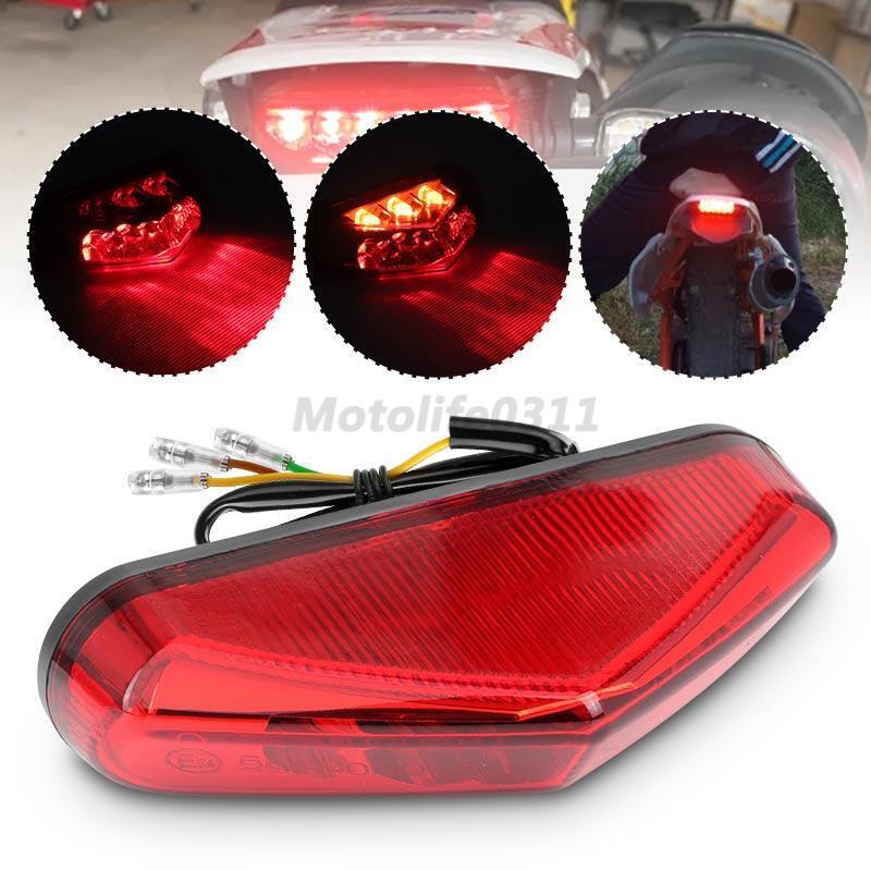 Universal Motorcycle LED Tail Light Rear Stop Brake License Number Plate Light