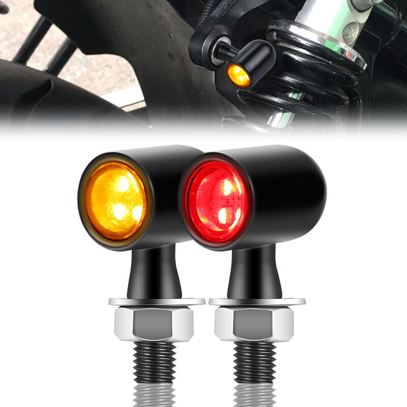 2X LED Motorcycle Indicator Mini Turn Signal Blinker Brake Light Universal Lamp