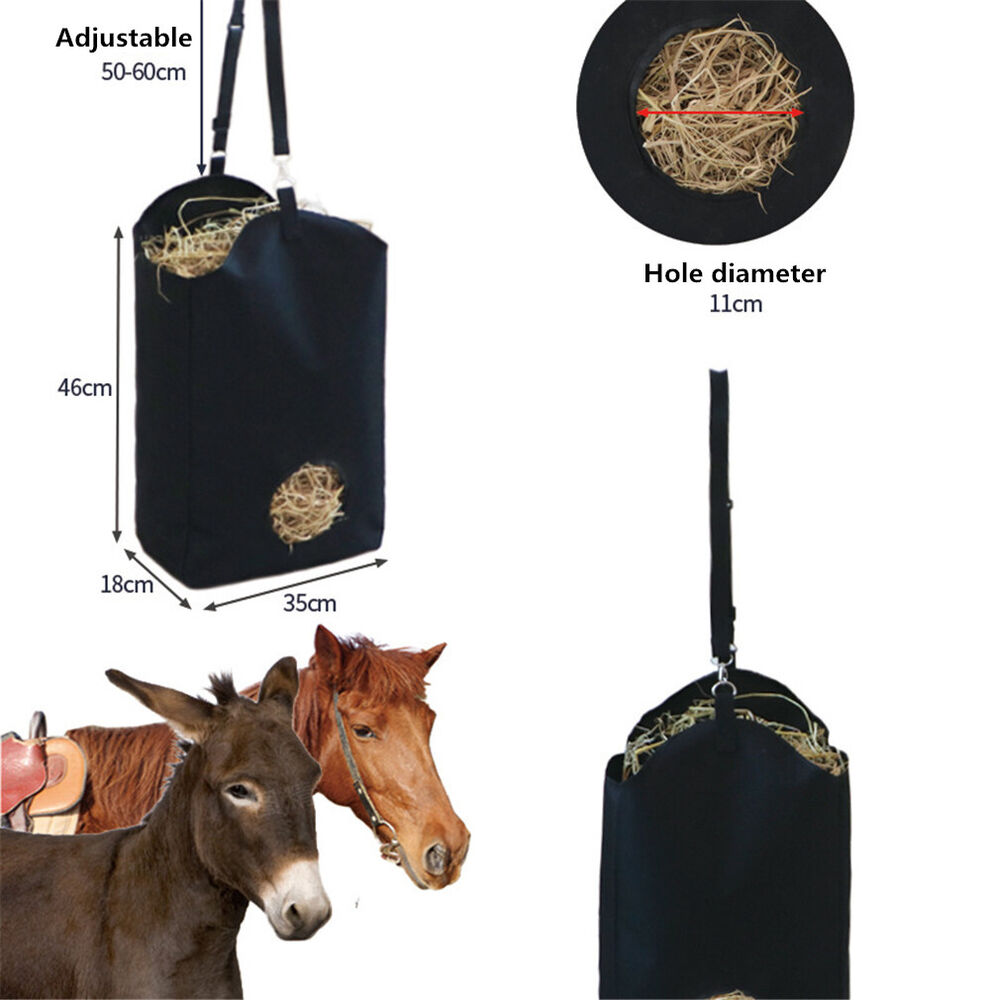 2x Horse Hay Feeder Bag Feeder Storage Bag Hanging Hay Feeder Bag Large Capacity