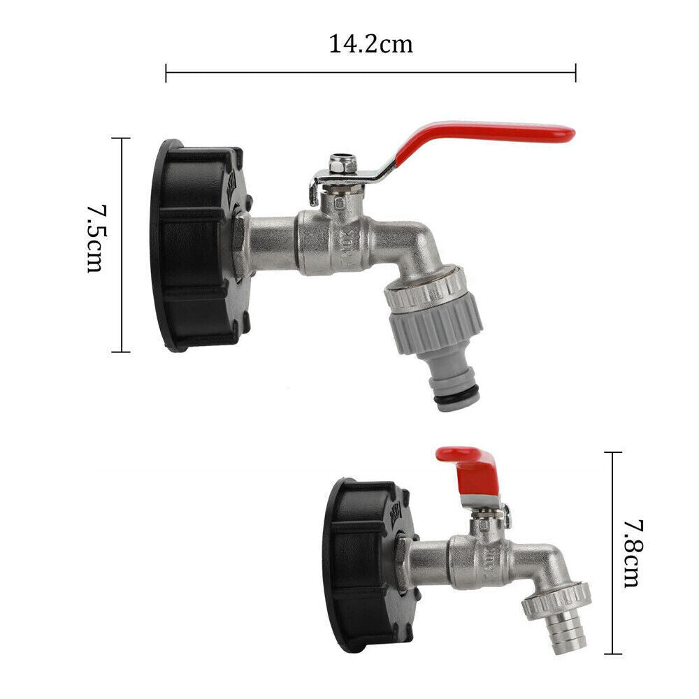 IBC Tank to 1/2"Connector Adapter Fittings Tool S60X6 Yard Garden Water Tap Hose