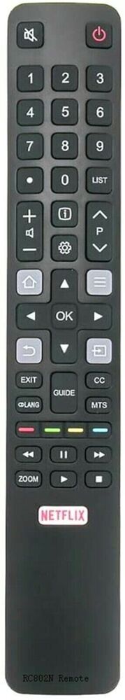 TCL TV Remote RC802N ARC802N YUI1 for TCL TV 65C2US 75C2US 43P20US NETFLIX