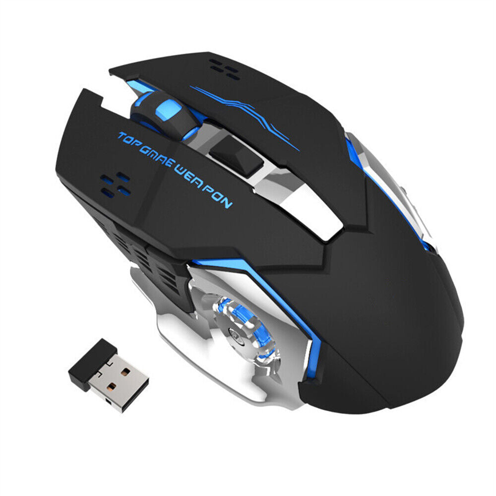 Wireless Gaming Mouse Ergonomic Optical Backlit Recharge PC Laptop Desktop