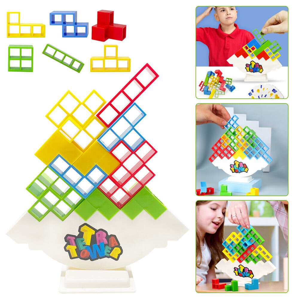 48Pcs Tetra Tower Balance Stacking Blocks Game Team Toys Gift for Kids & Adults