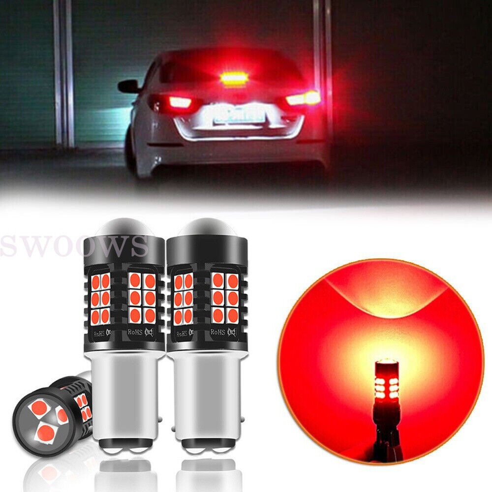 2X BAY15D 1157 RED LED BRAKE STOP TAIL LIGHT BULBS GLOBE SUPER BRIGHT ERROR FREE