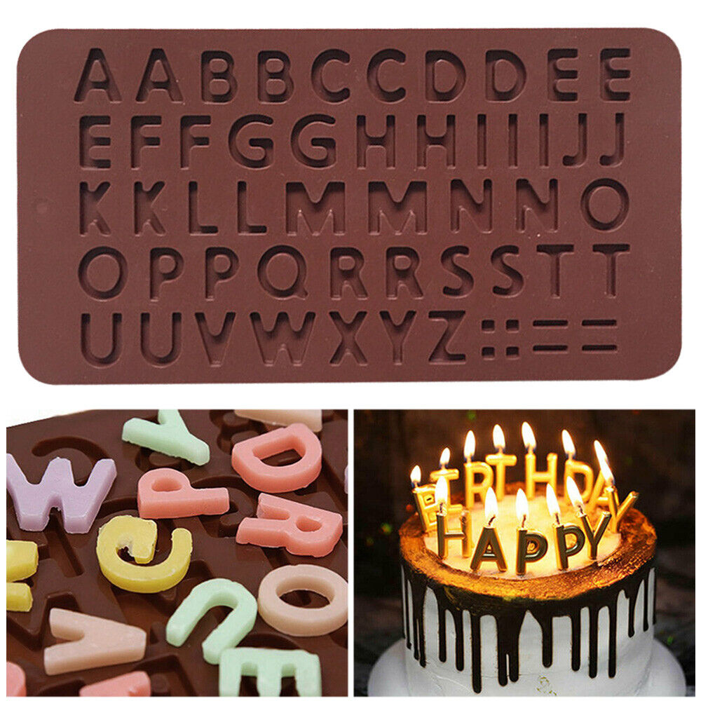 3D Alphabet Letters Silicone Mould Chocolate Sugar Fondant Cake Wedding Decor