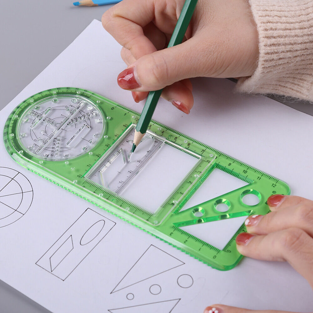 Geometric Ruler Students Rotatable Mathematical Ellipse Circle Drafting Tools