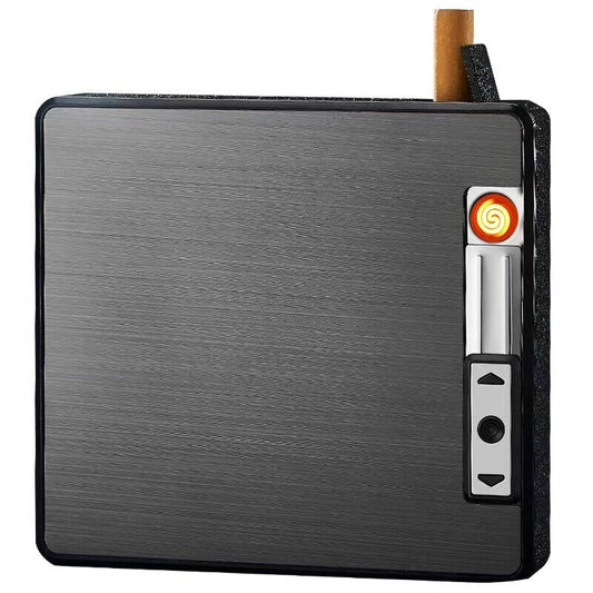 Automatic Rechargeable Electric USB Cigarette Case Lighter Gift Dampproof Box