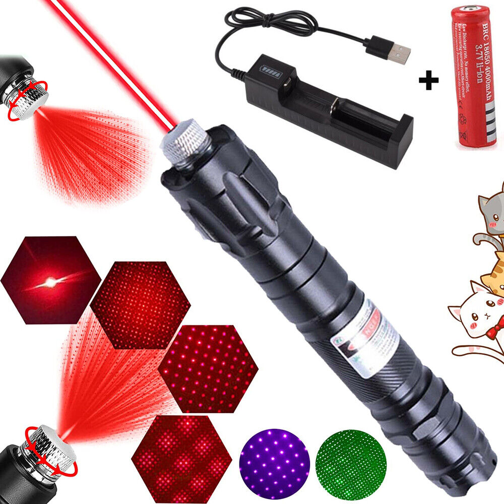 5000m Red Green Laser Pointer Pen Light USB Rechargeable Visible Lazer Torch Pen