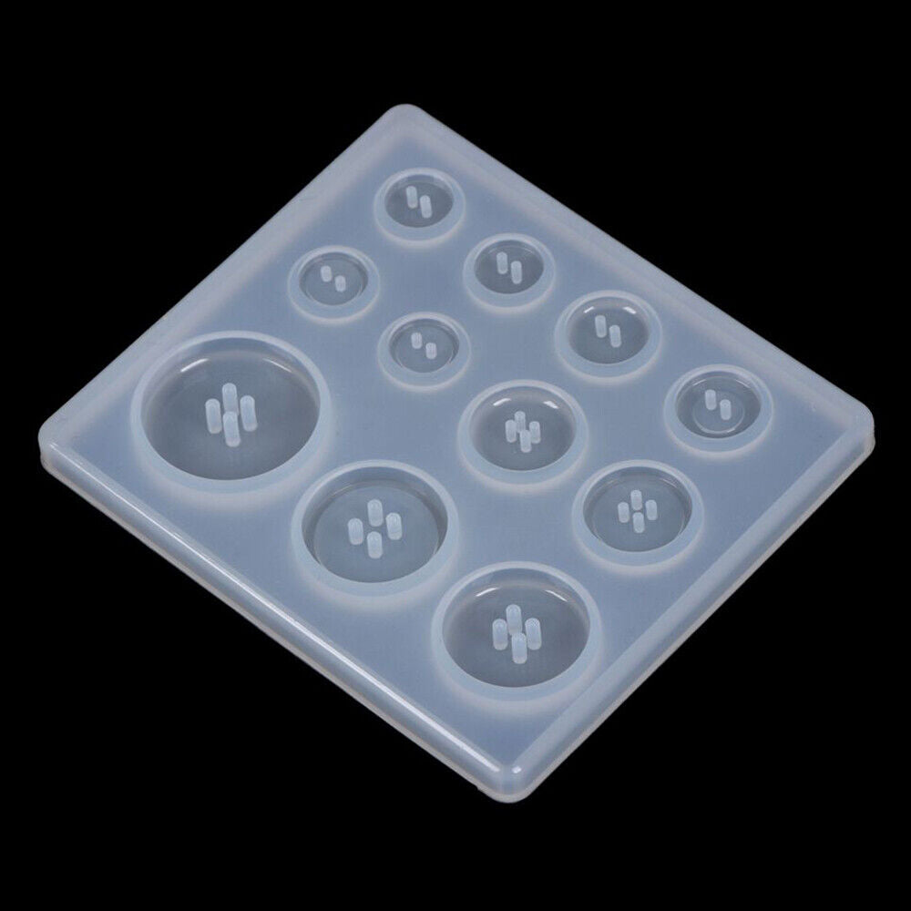 2x Button Silicone Pendant Jewellery Resin Mould Epoxy Casting Craft Tool DIY