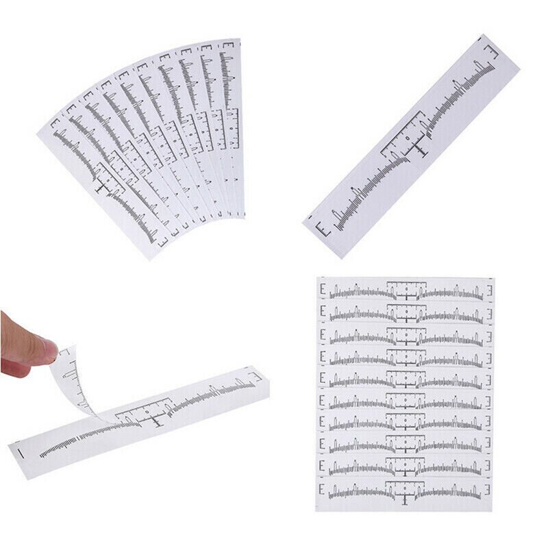 100pcs Microblading Eyebrow Brow Measure Ruler Sticker Brow Tattoo Makeup Tool