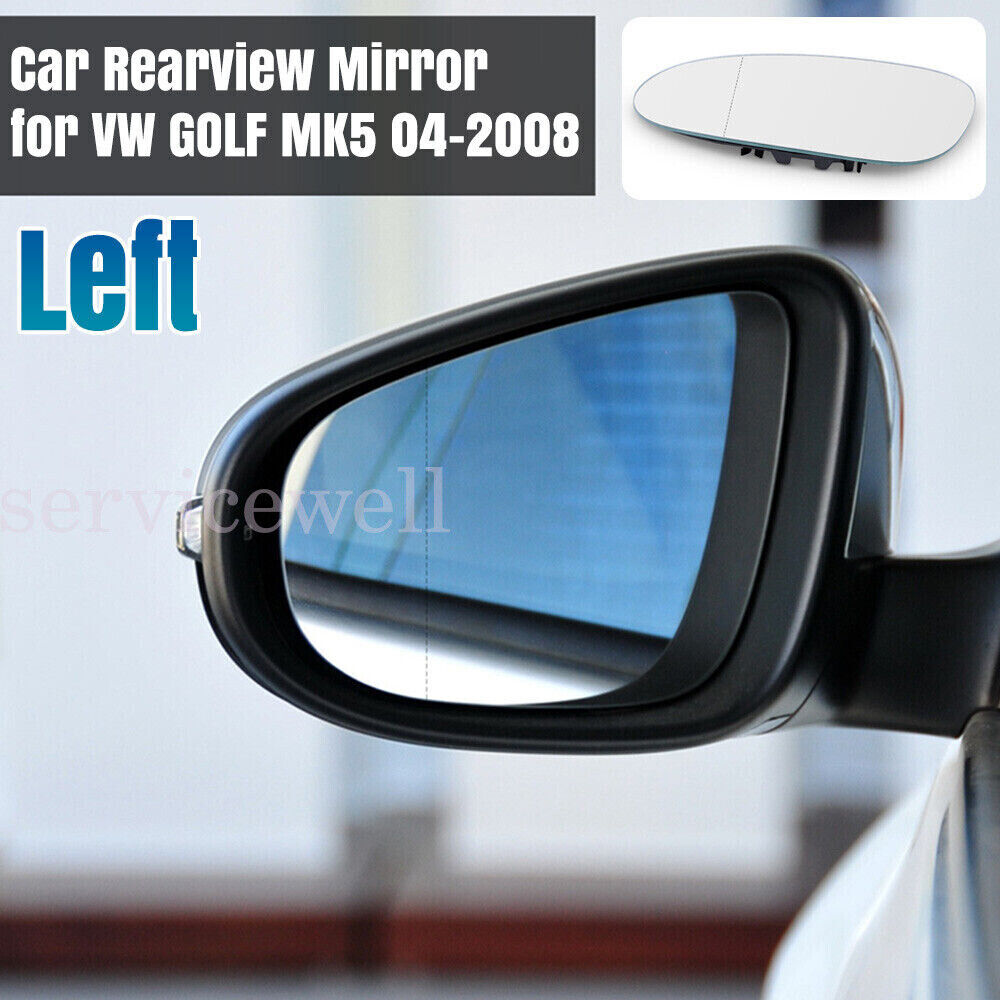 PASSENGER SIDE LEFT MIRROR GLASS FOR VW GOLF MK5 04-2008 WITH HEATED BACK BASE