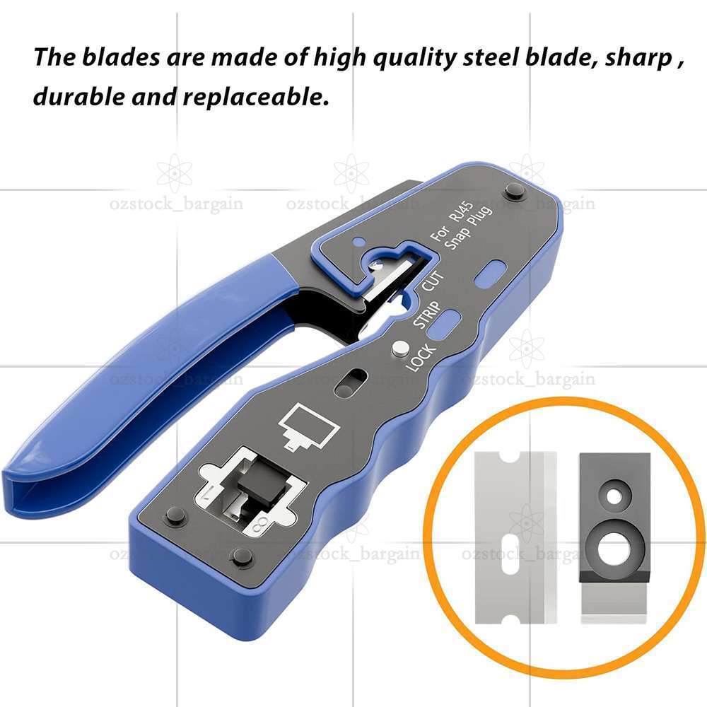 RJ45 Crimper EZ Cat 5e 6 7 HD Pass Through Network Connector Tool Crimping Plier