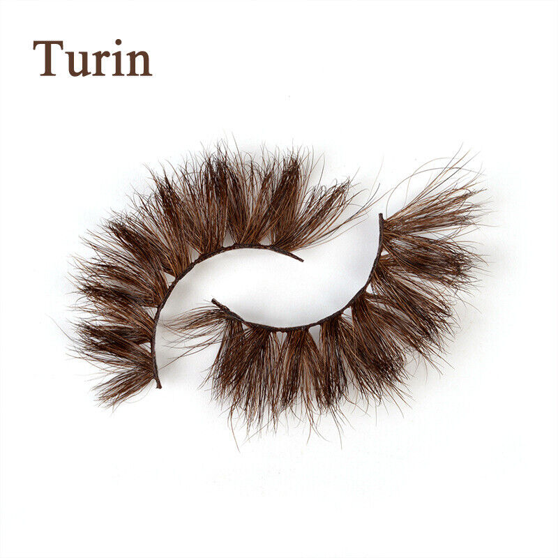 3D Mink Fake Lashes Natural Brown False Colored Eyelashes Thick Long Wispies