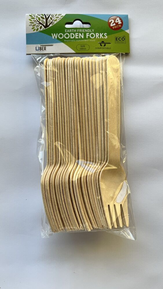 Wooden Cutlery FORKS KNIVES SPOONS TEASPOONS SPORK Disposable BULK