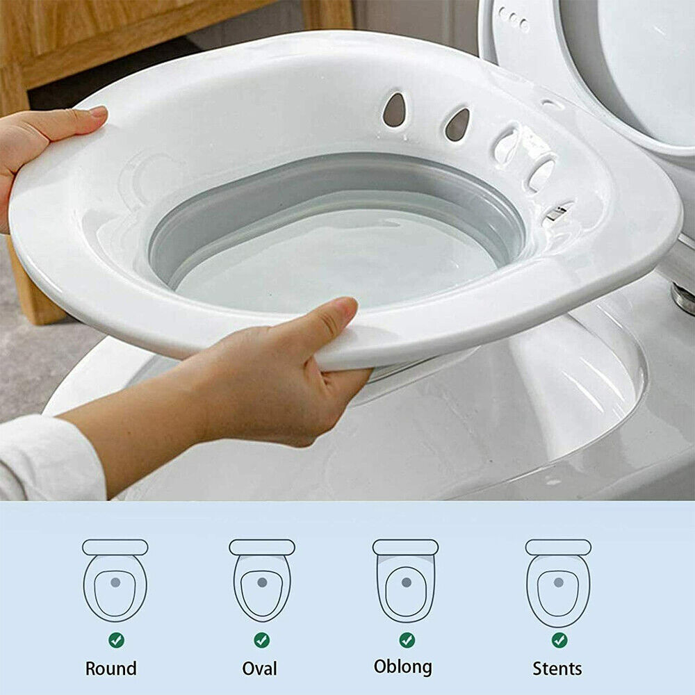 Portable Hemorrhoid Therapy Sitz Bath Toilet Bidet Tub fr Pregnant Patient Woman