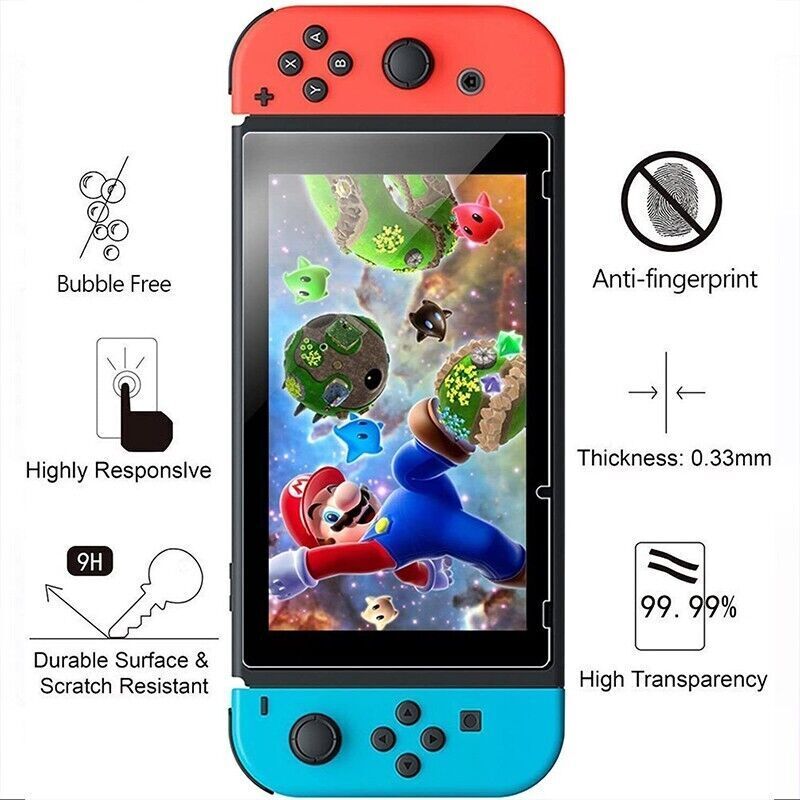 2x For Nintendo Switch Screen Protector 9H Full Cover Tempered Glass