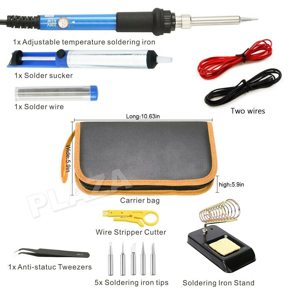 60W Electric Soldering Iron Kit Solder Welding Stand Adjustable Temperature