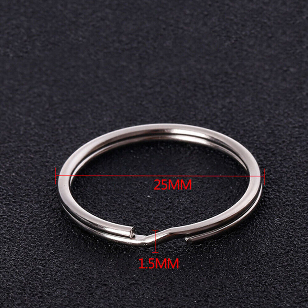 60pcs Stainless Steel Key Holder Split Scuba Rings Keyring Keychain Keyfob 25mm