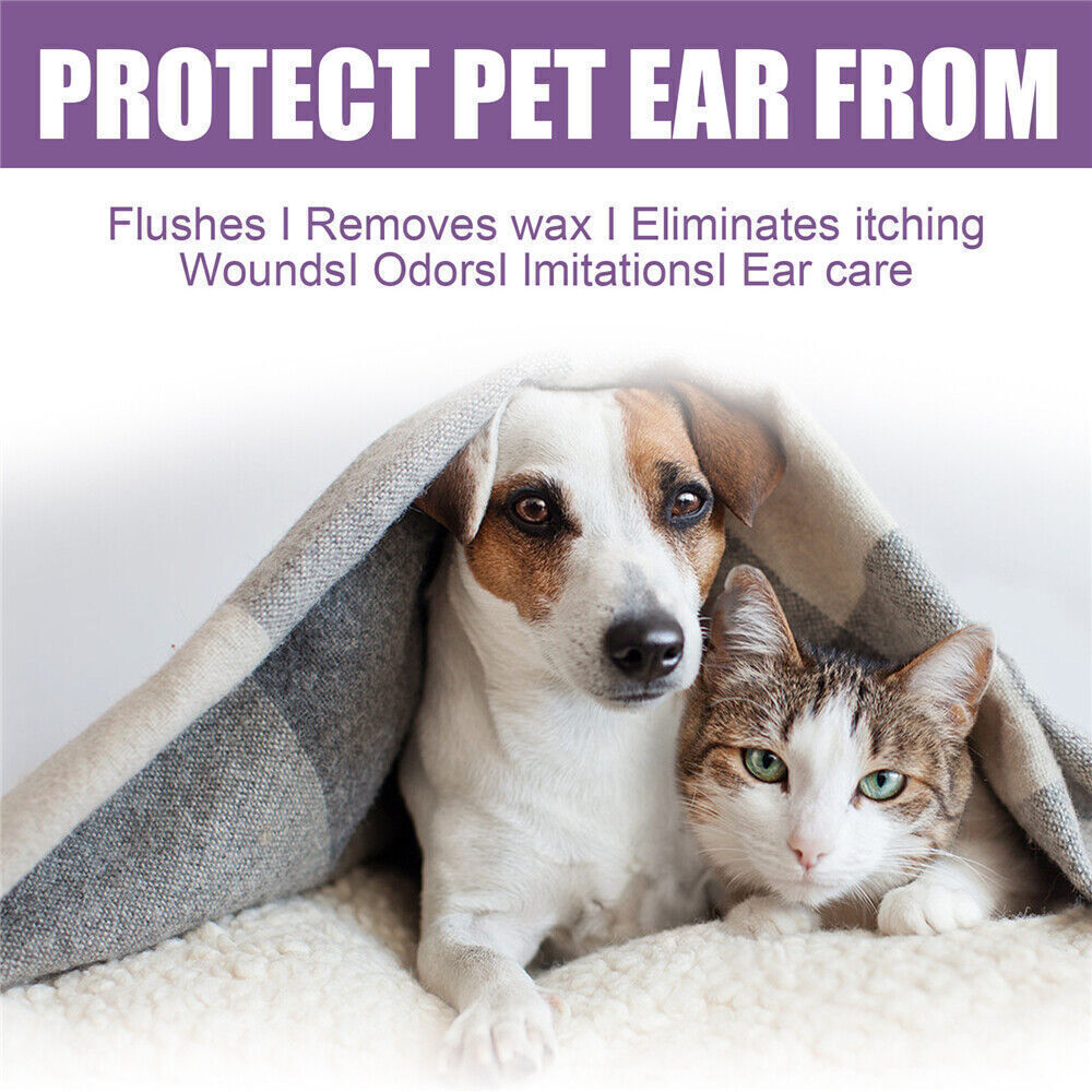 Pet Cat Dog Ear Drops For Infection Control Yeast Itching Wax Ear Mites Cleaner_