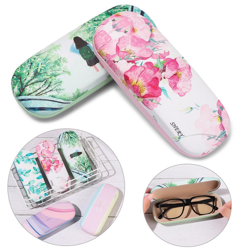 Pattern Hard Glasses Box Eyeglasses Case Spectacle Holder Eyewear Protector