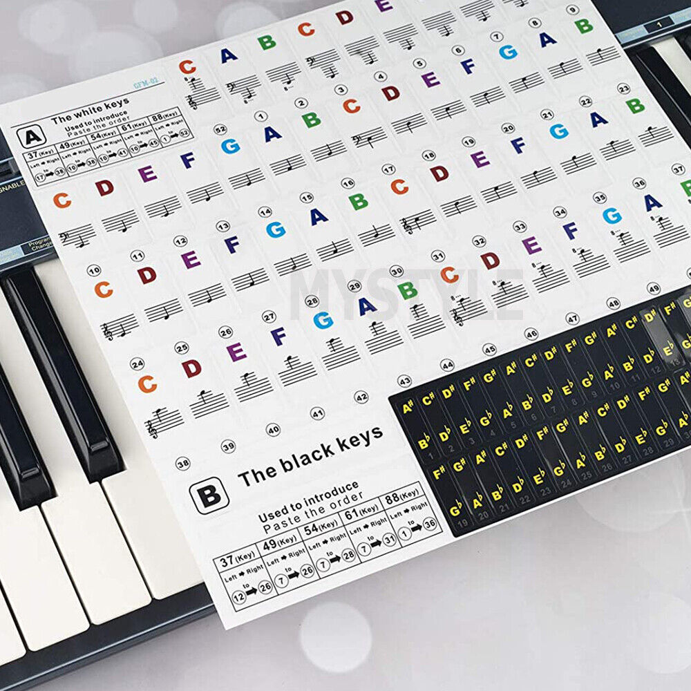 Key Note Universal Learner Piano Keyboard Stickers Set For Beginners