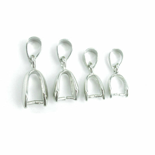 50Pcs Plated Charm Pendant Pinch Clip Bail Connector DIY Jewelry Findings