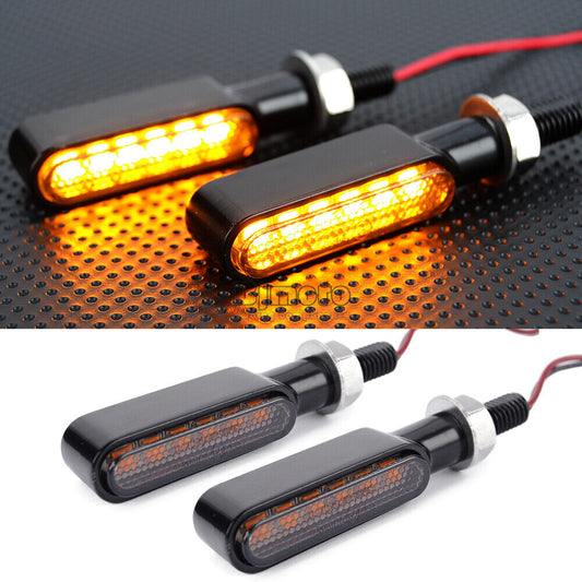 6 LED Mini Motorcycle LED Turn Signal Light Blinkers Indicators Amber For Harley